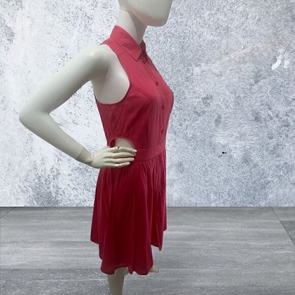 BCBG Sleeveless Side Cut Out Button Up Dress - Picture 3 of 6